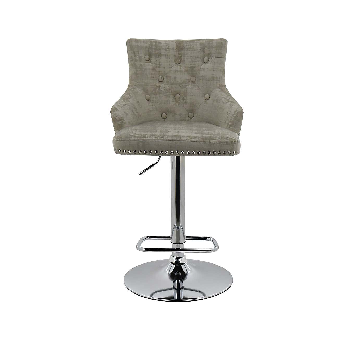 Selena Distressed Velvet Bar Stool
