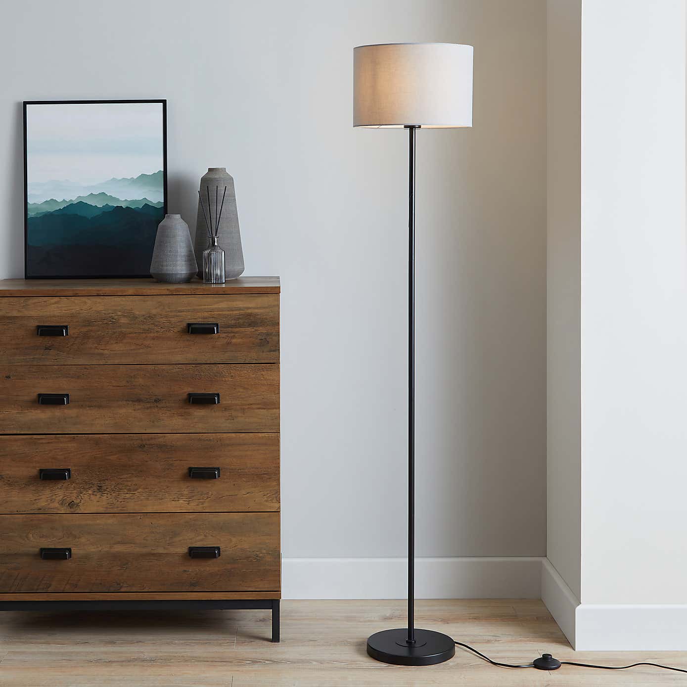 Ava Black Floor Lamp Base