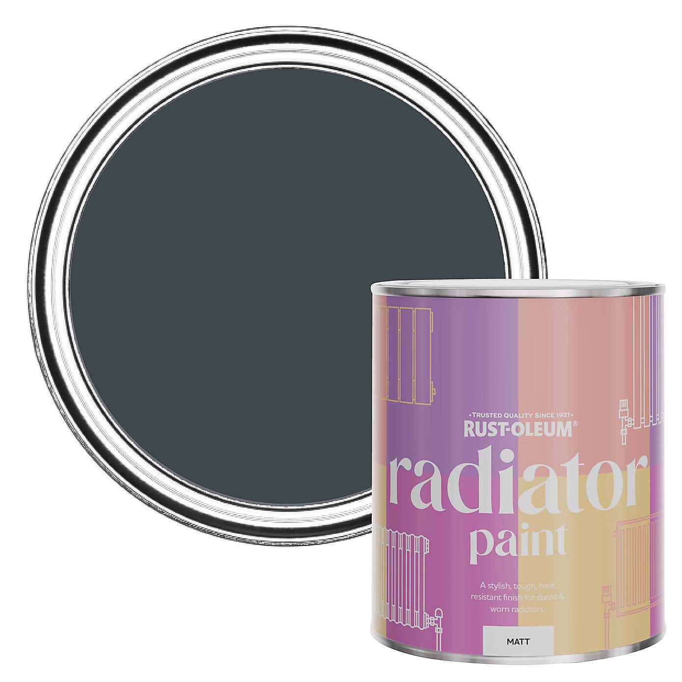 Rust-Oleum Black Sand Matt Radiator Paint