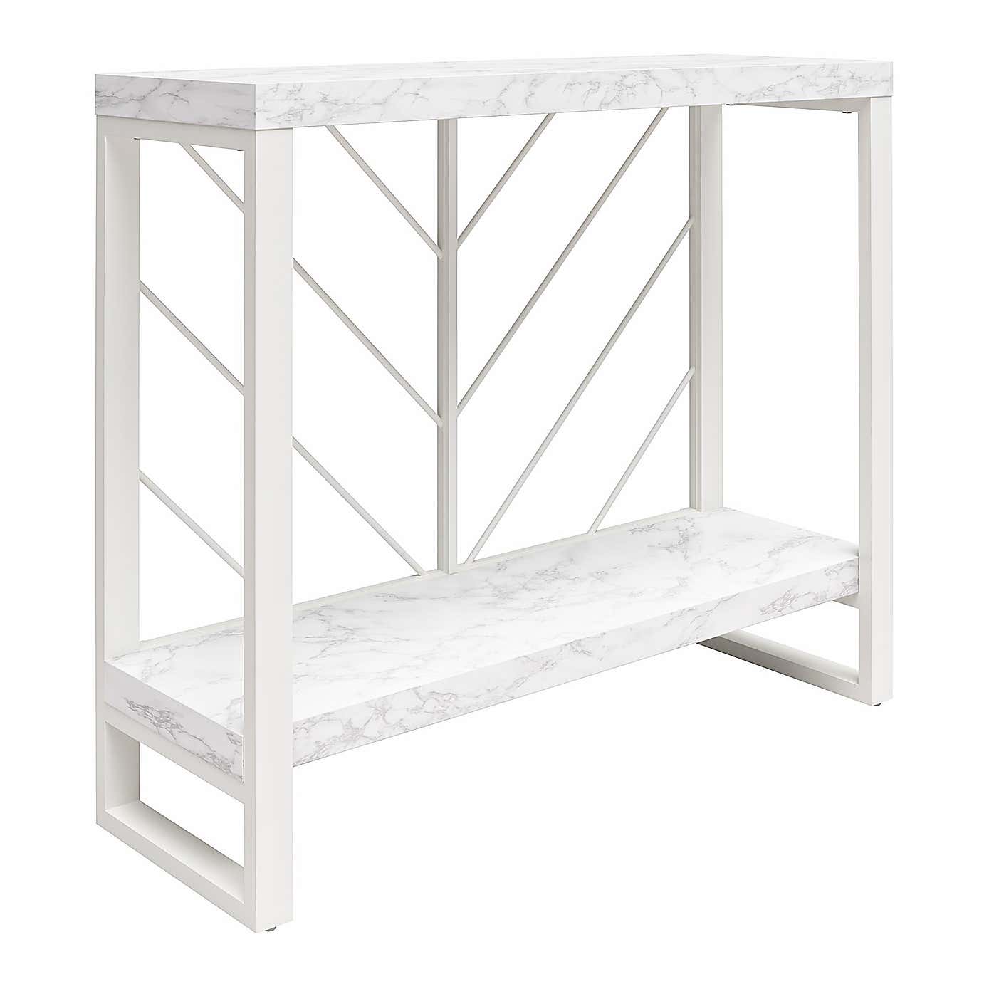 Brielle Console Table, Faux Marble