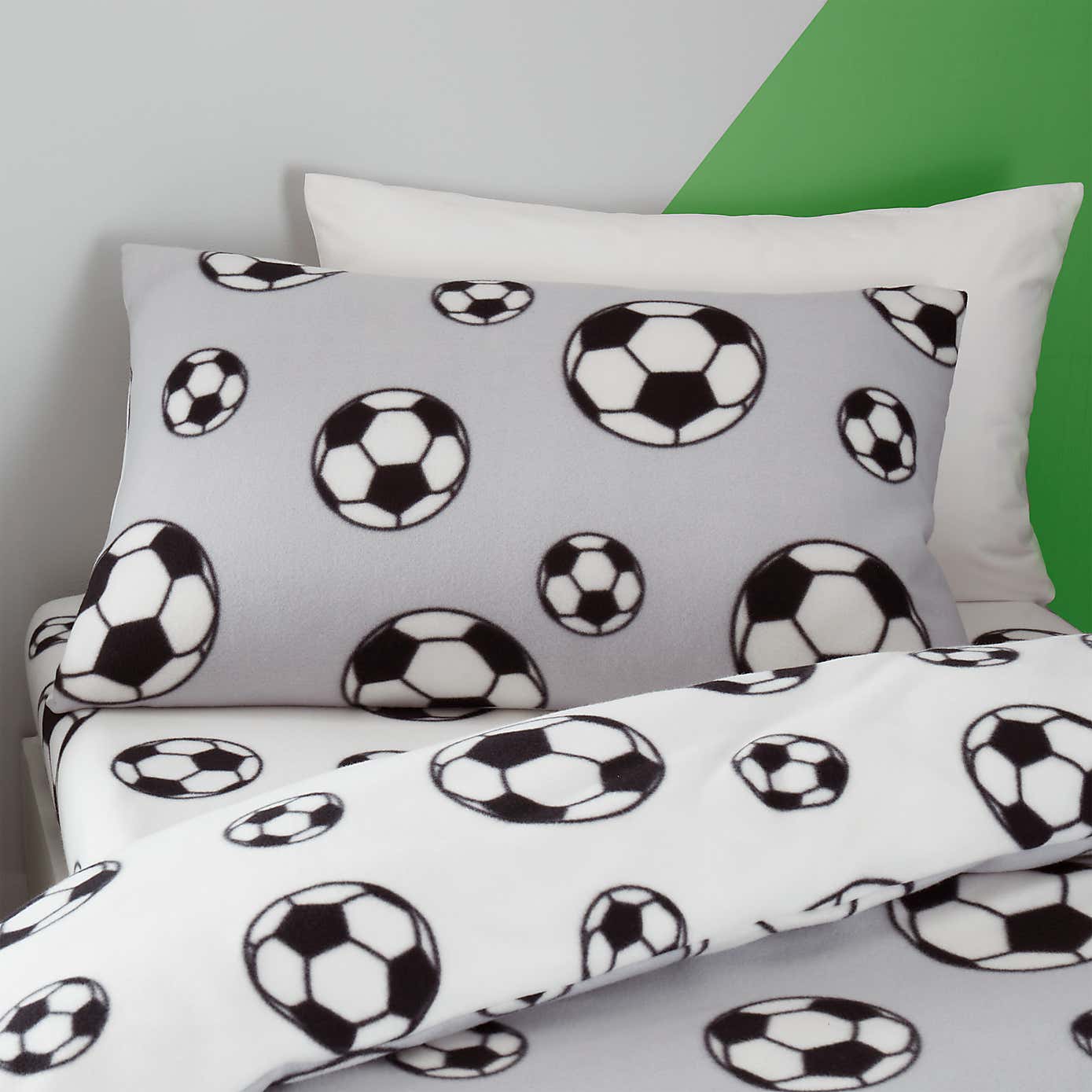 Catherine Lansfield Football Fleece Duvet Cover and Pillowcase Set