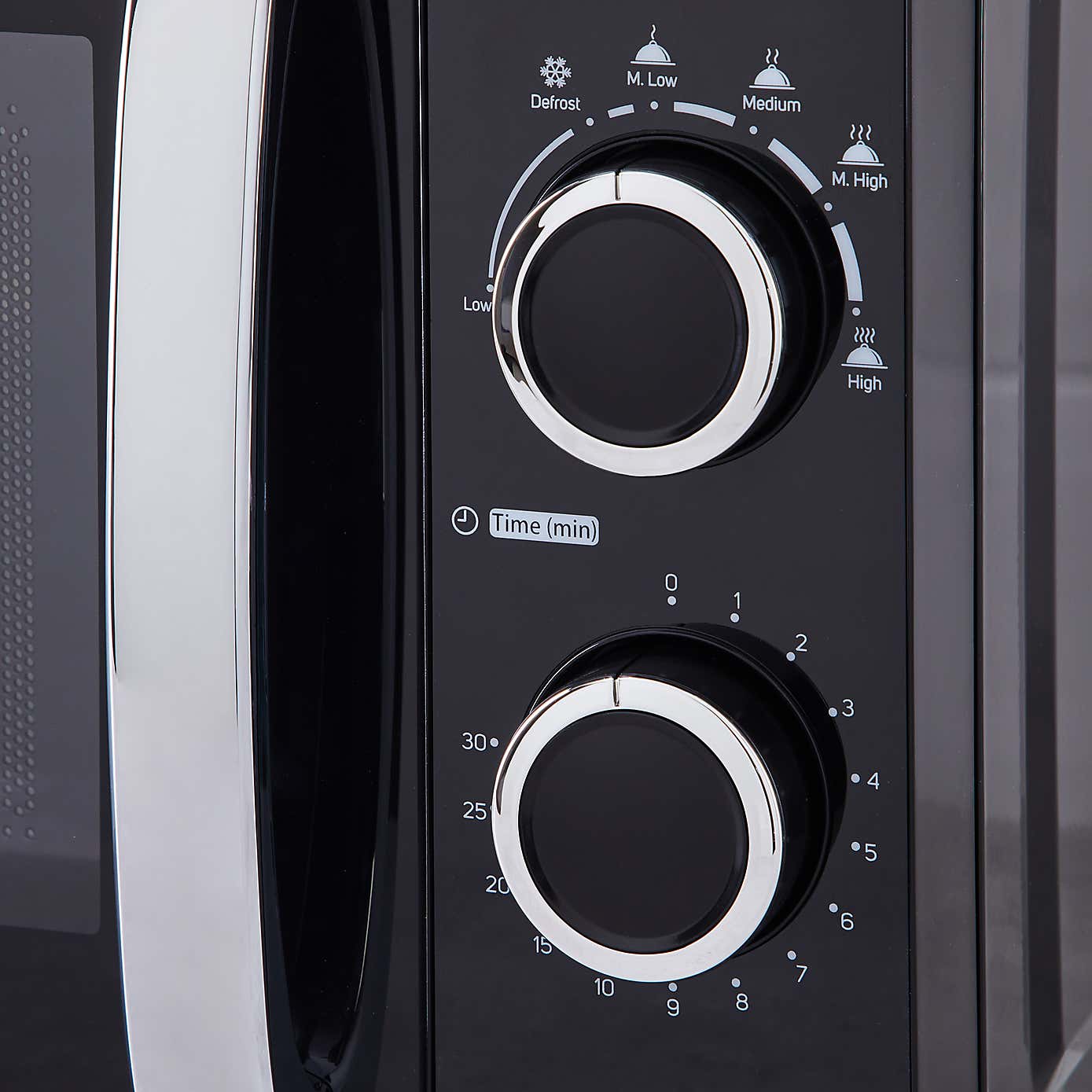 Black 20L 700W Manual Microwave