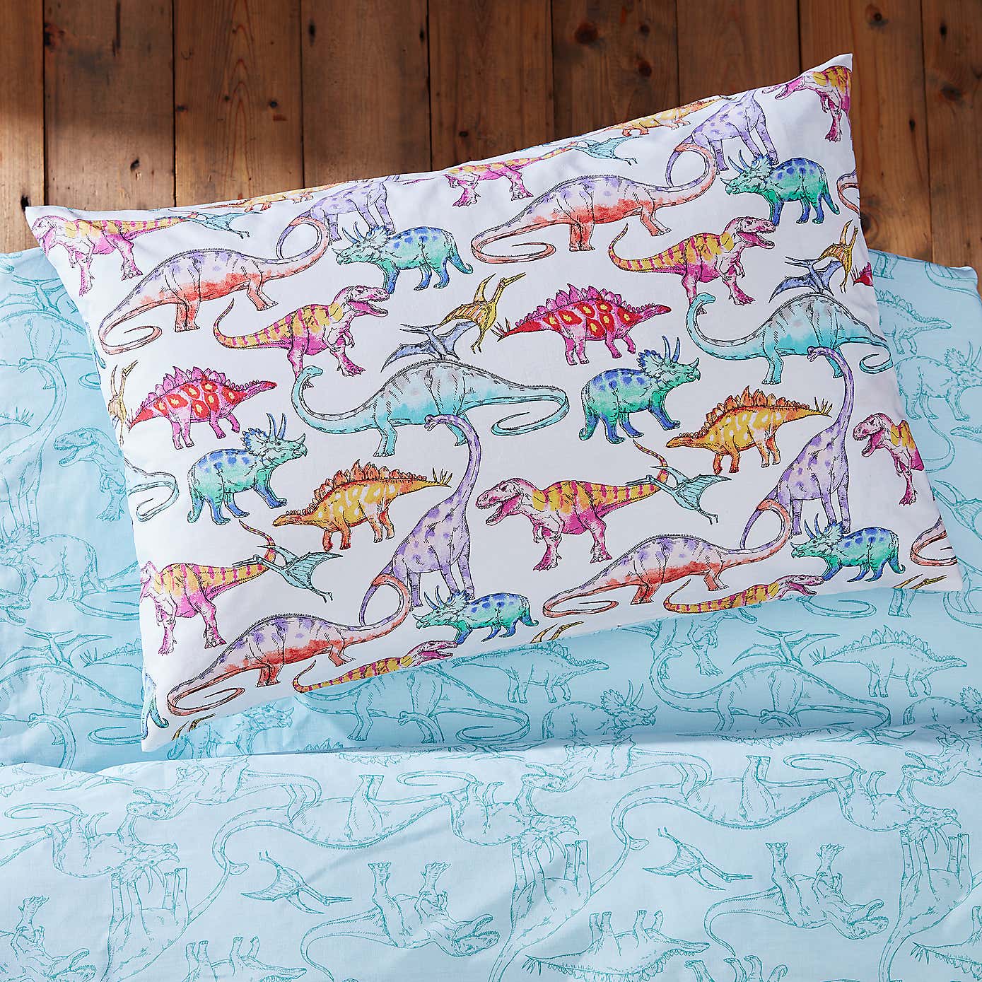 Dinosaurs Gallery Duvet Cover and Pillowcase Set