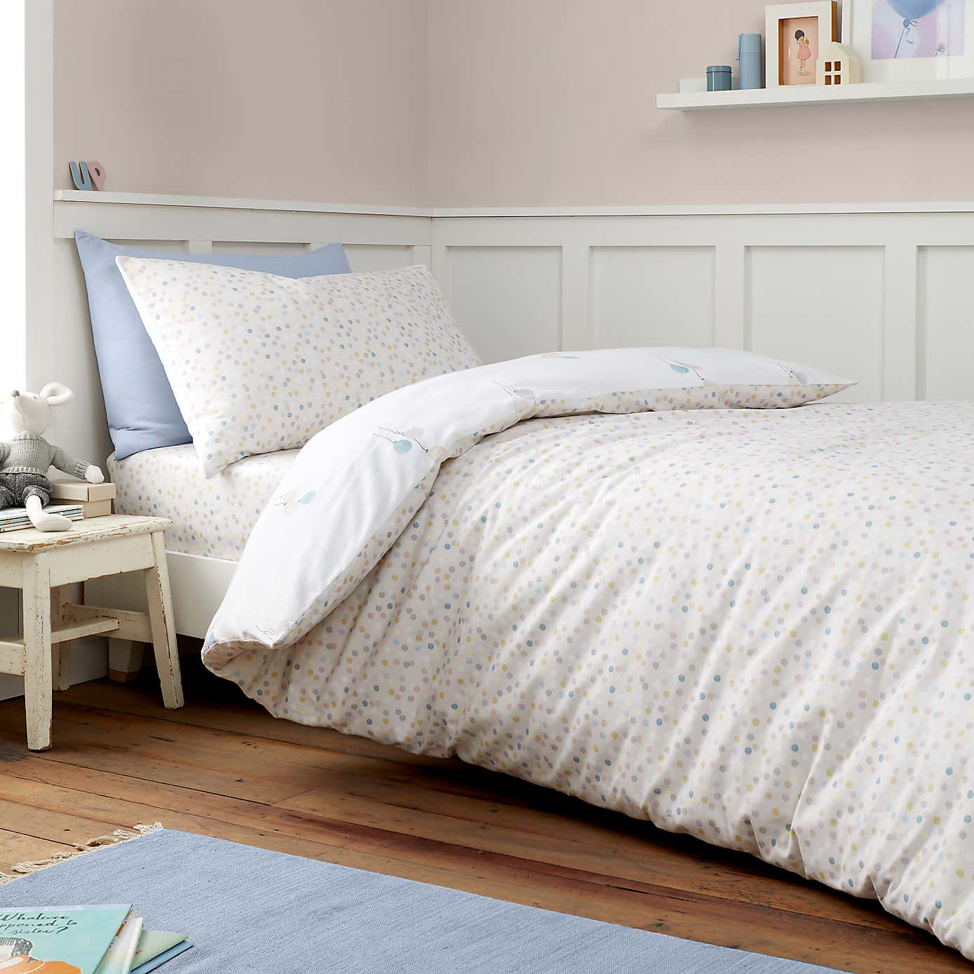 Bianca Balloons 100% Cotton Brushed Duvet Cover and Pillowcase Set