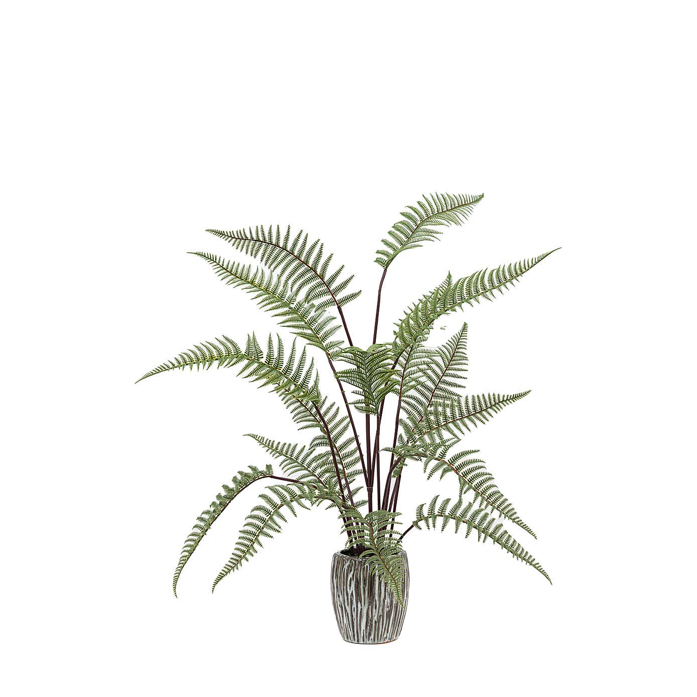 Artificial Fern in Grey Ceramic Pot
