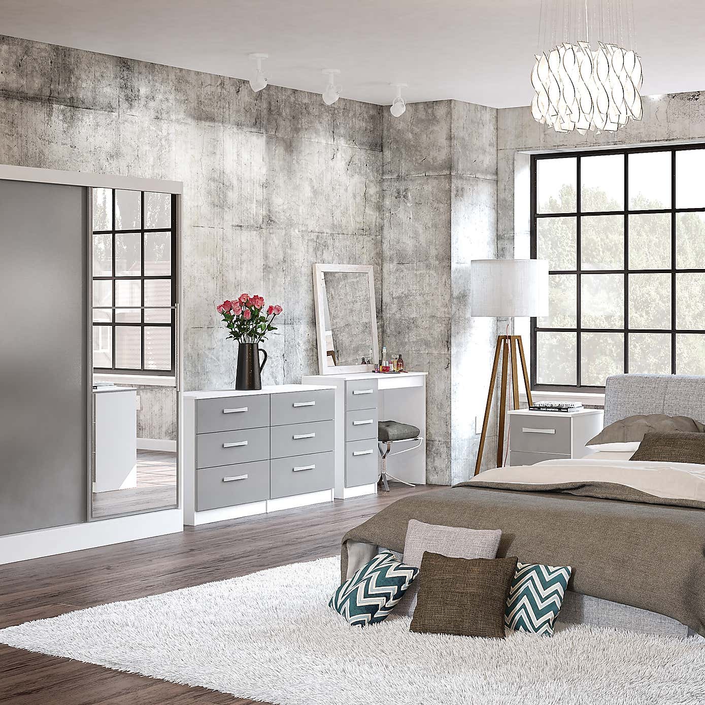 Lynx Grey Double Sliding Wardrobe