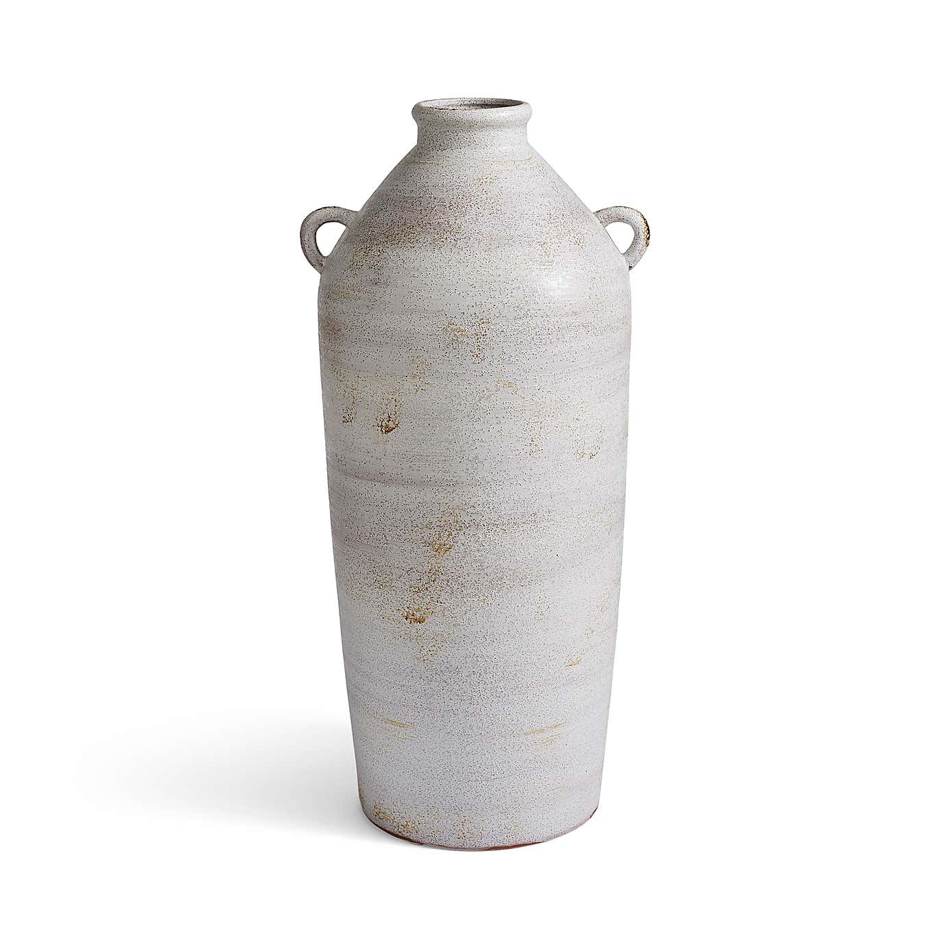 Tall Stone Bottle Vase with Handles