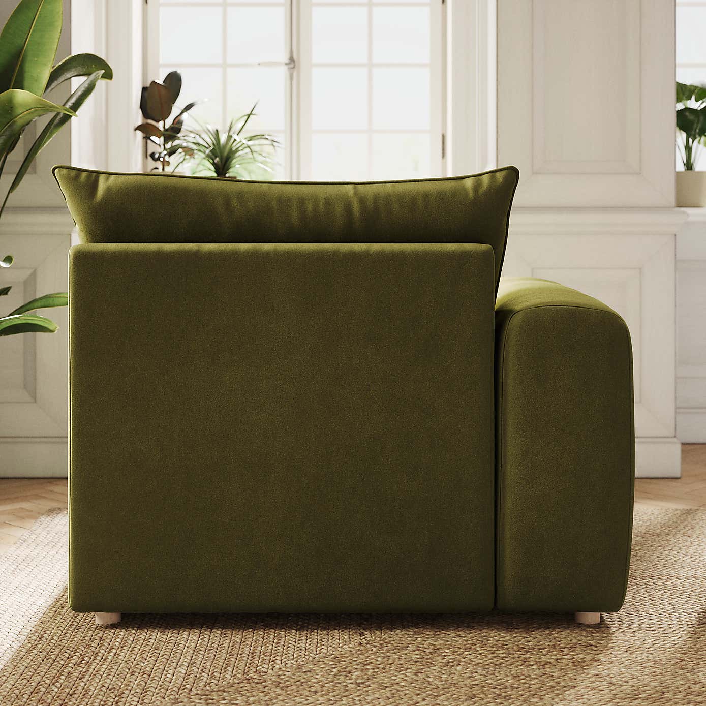 Full Circle Austin Luxury Velvet Modular Arm Corner Piece