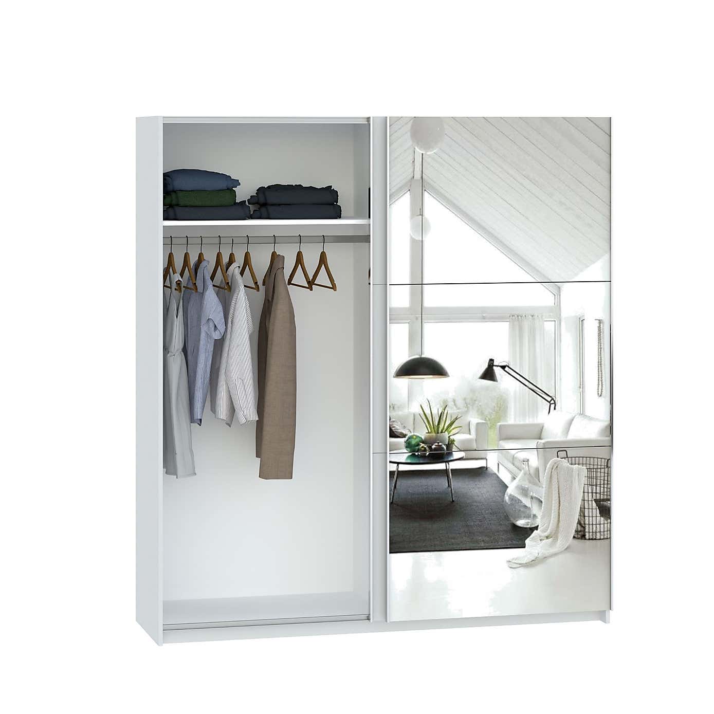 Norland Anthracite 2 Door Sliding Full Mirrored Wardrobe