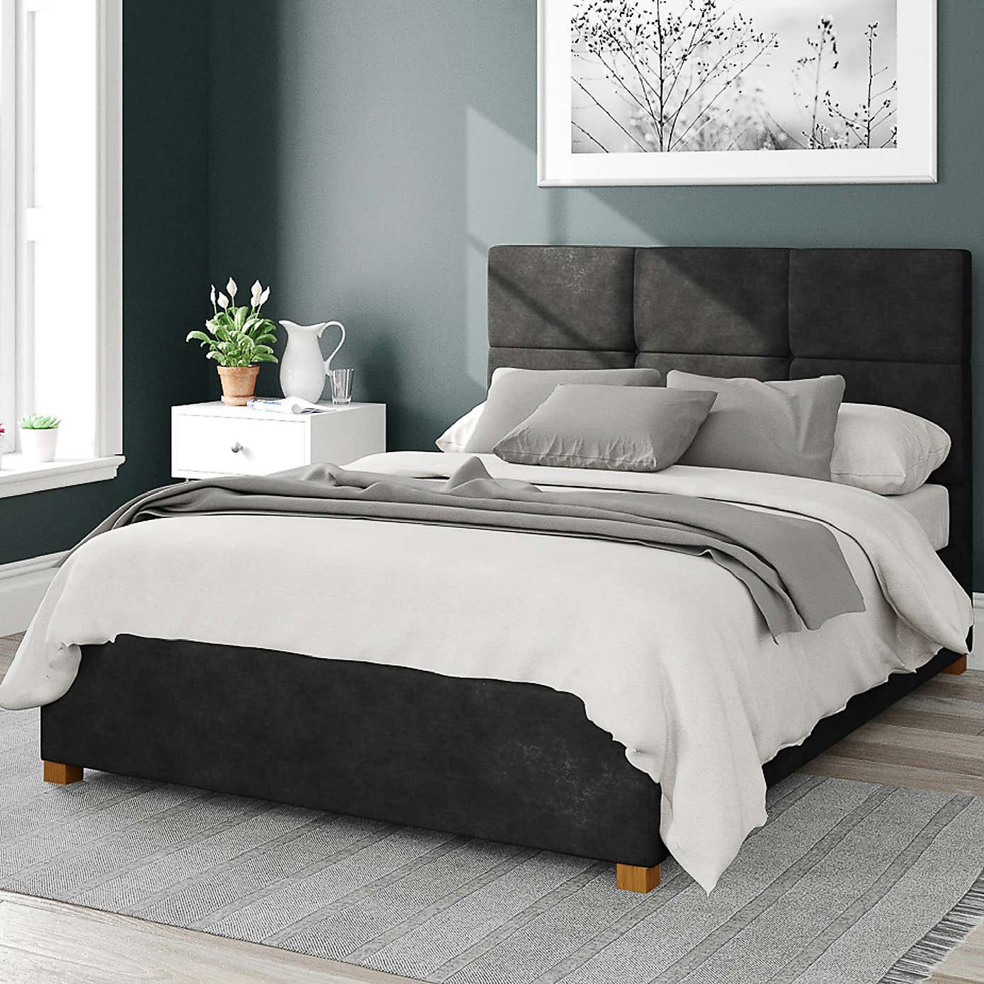 Caine Kimyo Linen Ottoman Bed Frame