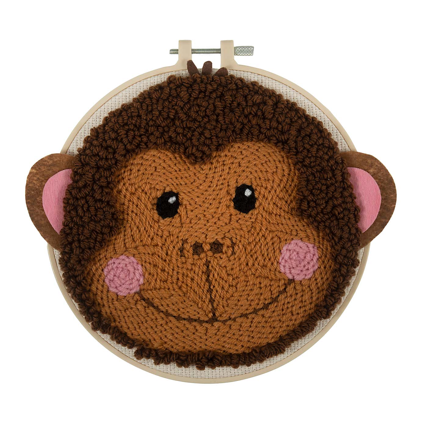 Punch Neeedle Hoop Kit Monkey