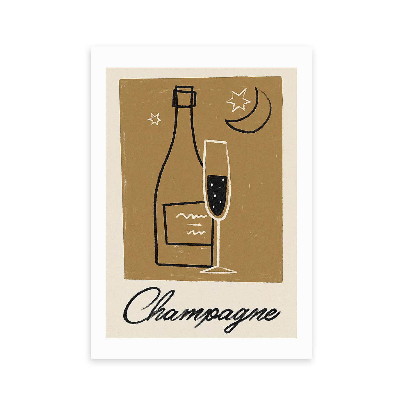 East End Prints Champagne Print by Telegramme Paper Co