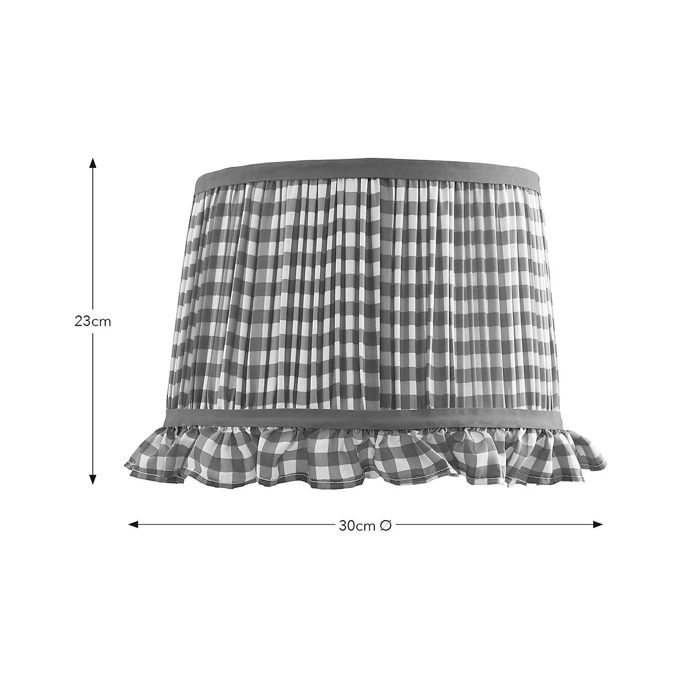 Carys Frilled Gingham Drum Lamp Shade