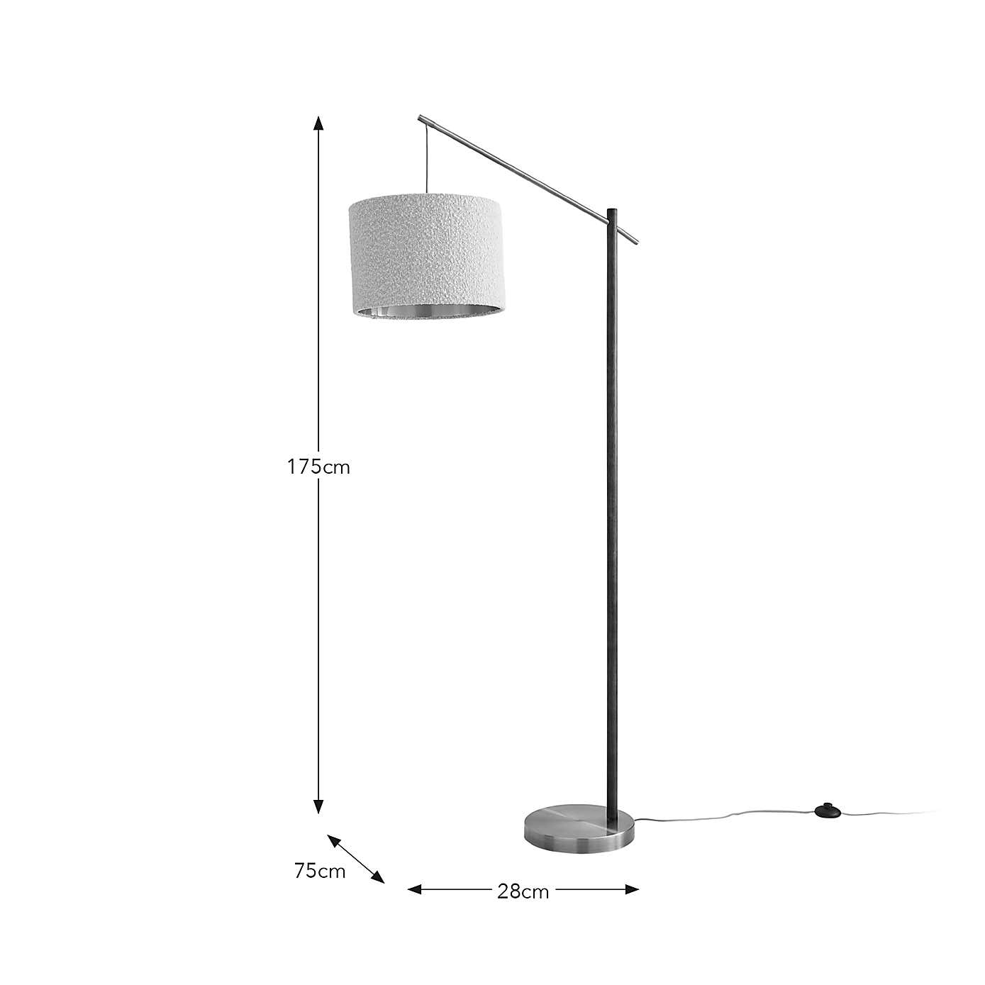 Hazelle Boucle Wooden Floor Lamp