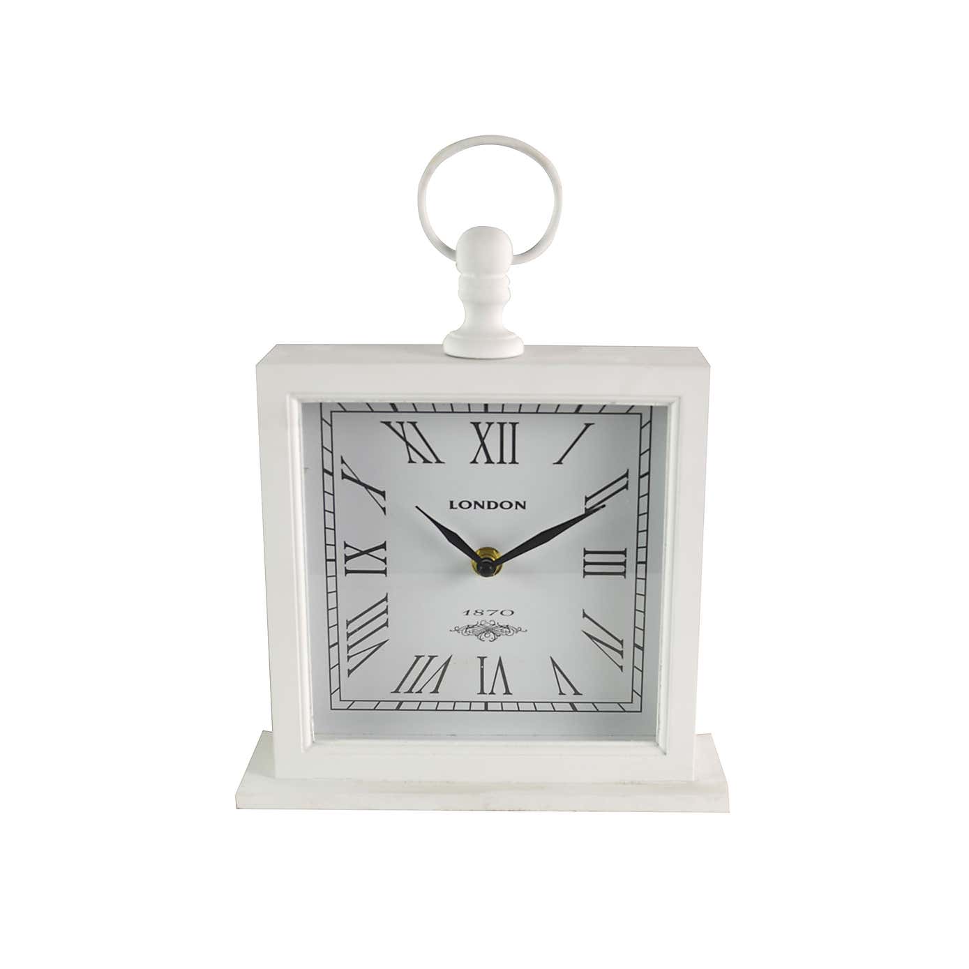 Large White Mantel Clock