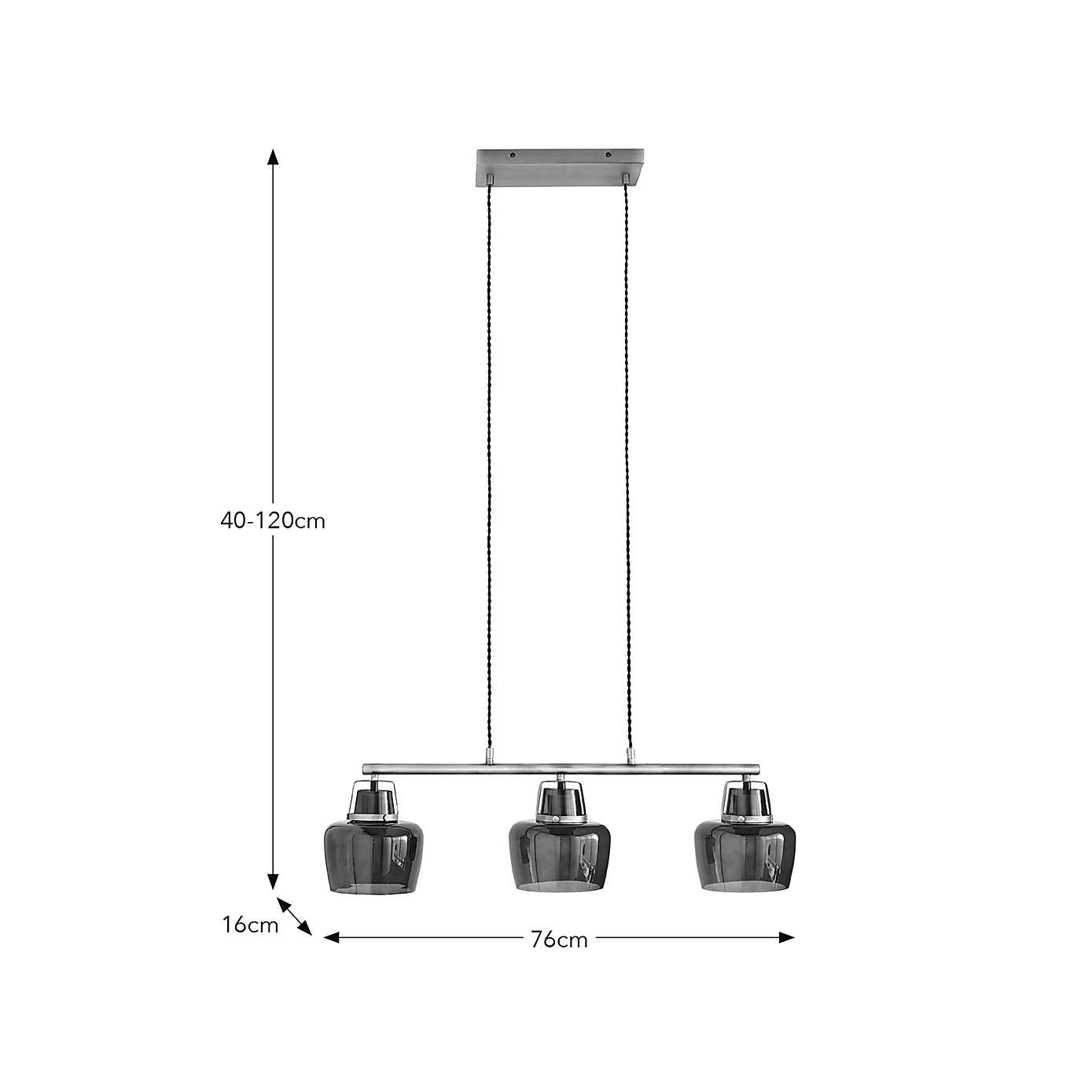 Auburn Modern 3 Light Adjustable Diner Ceiling Light