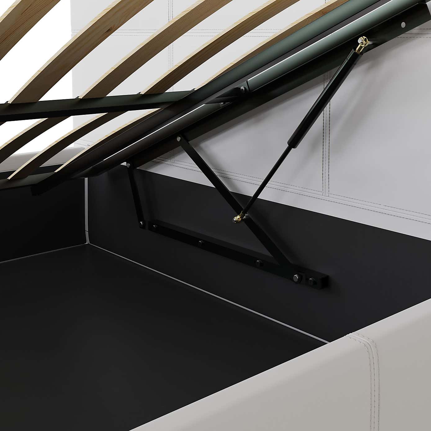 Side Lift Ottoman Bed Frame, Faux Leather