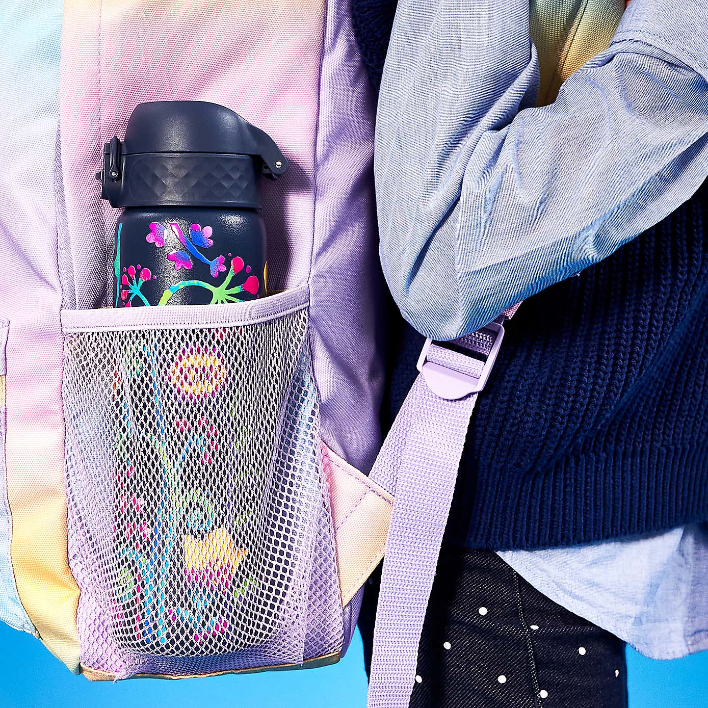 Ion8 Bright Floral Leak Proof Vacuum Insulated Slim Water Bottle, 500ml