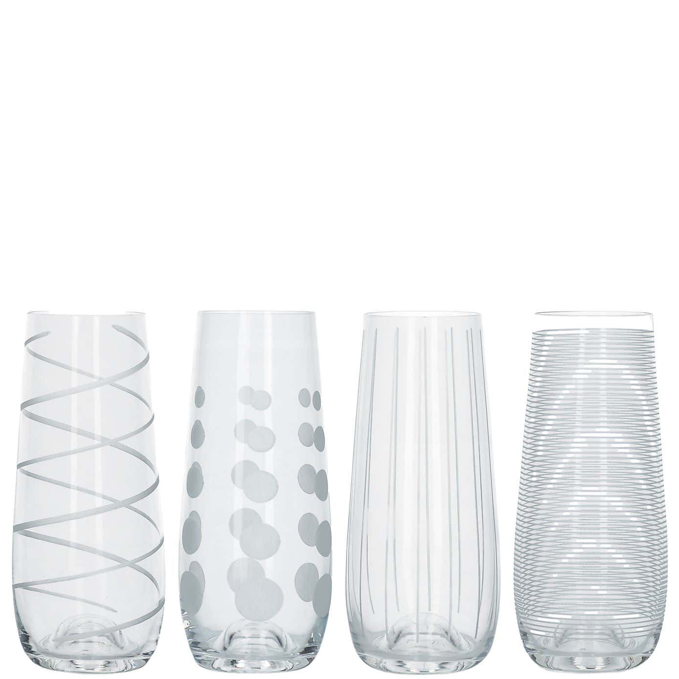 Mikasa Cheers Set of 4 Stemless Flutes