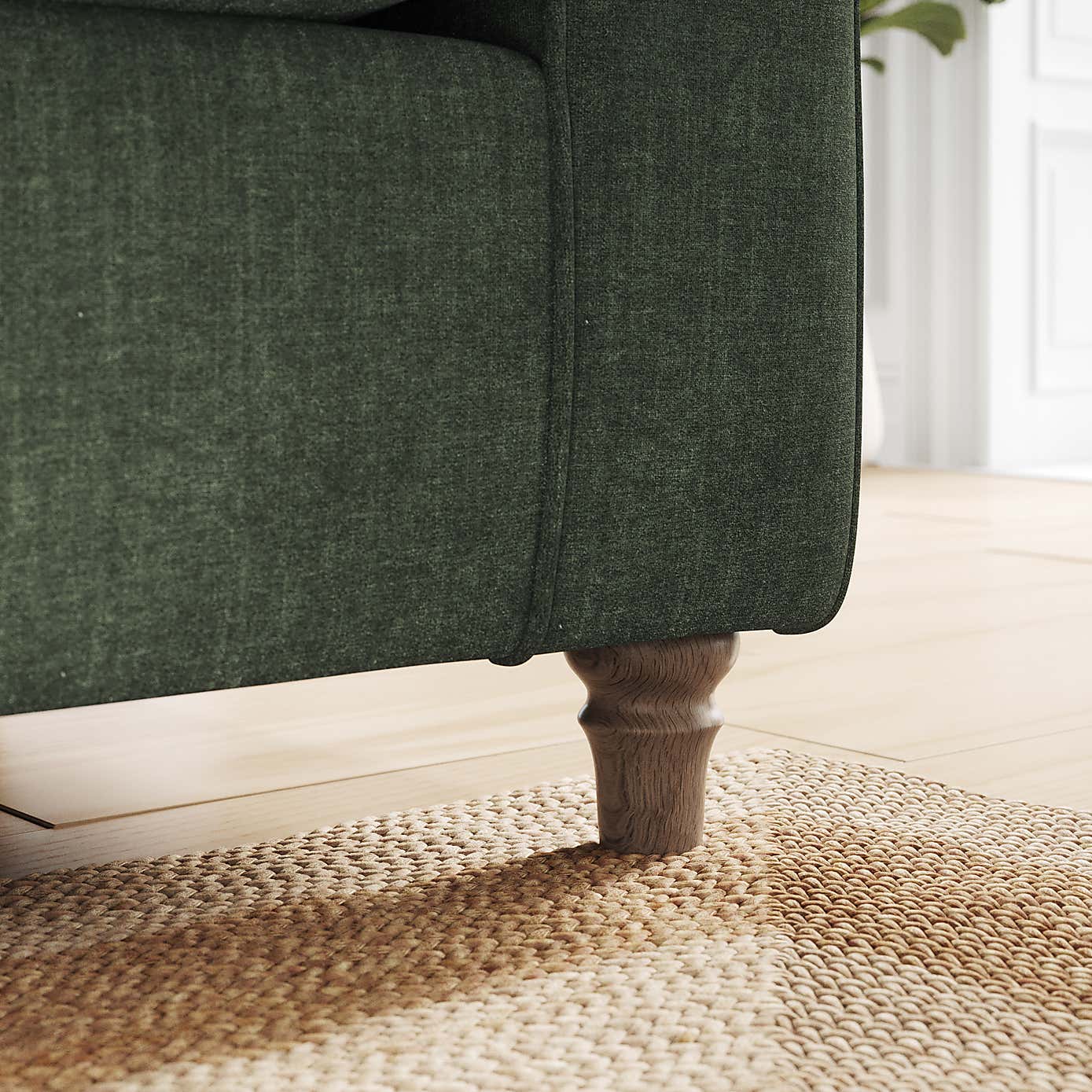 Flori 3 Seater Sofa, Tonal Plush Chenille