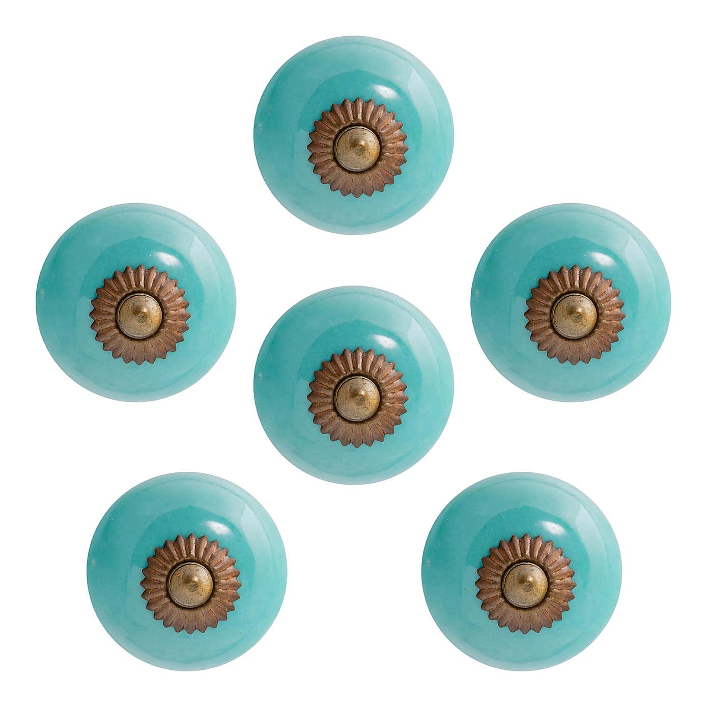 Pack of 6 Nicola Spring Round Drawer Knobs