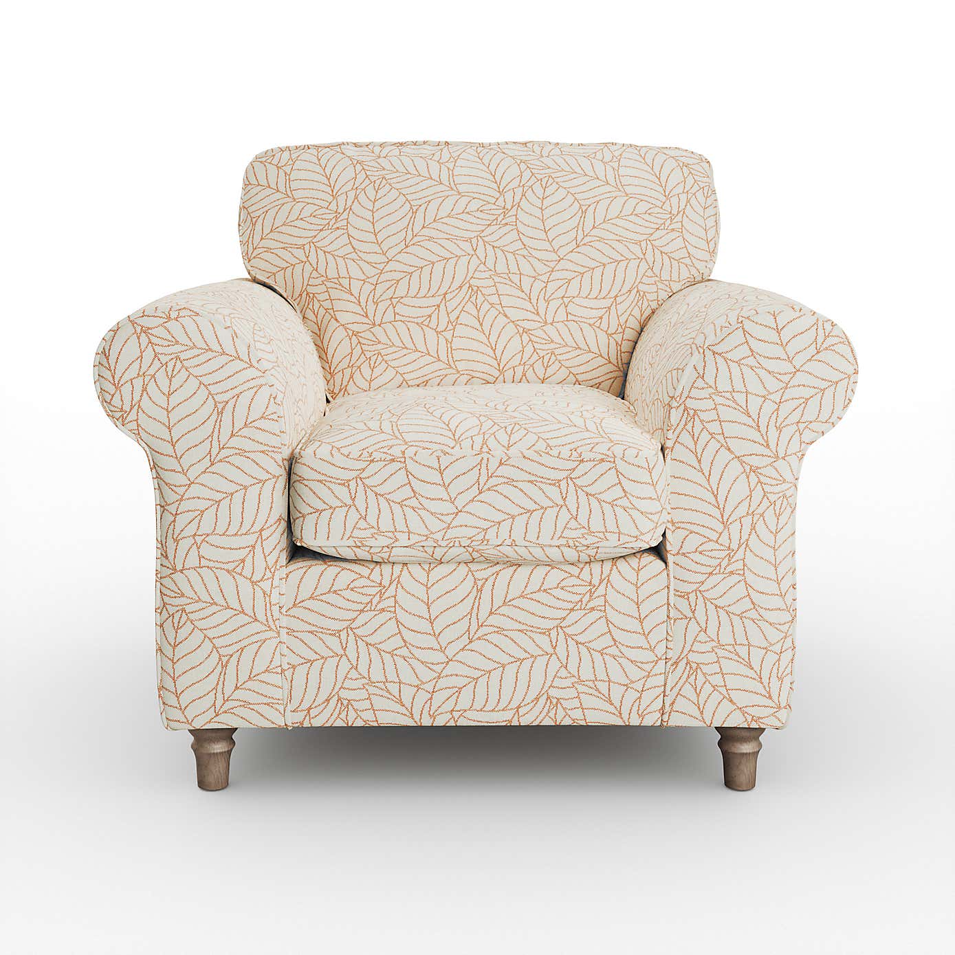 Flori Armchair, Leaf Print Fabric