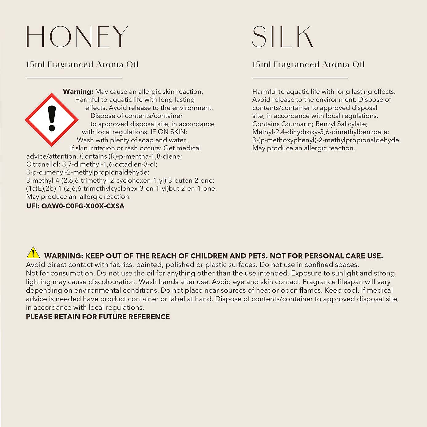 Set of 3 Honey & Silk Aroma Oils