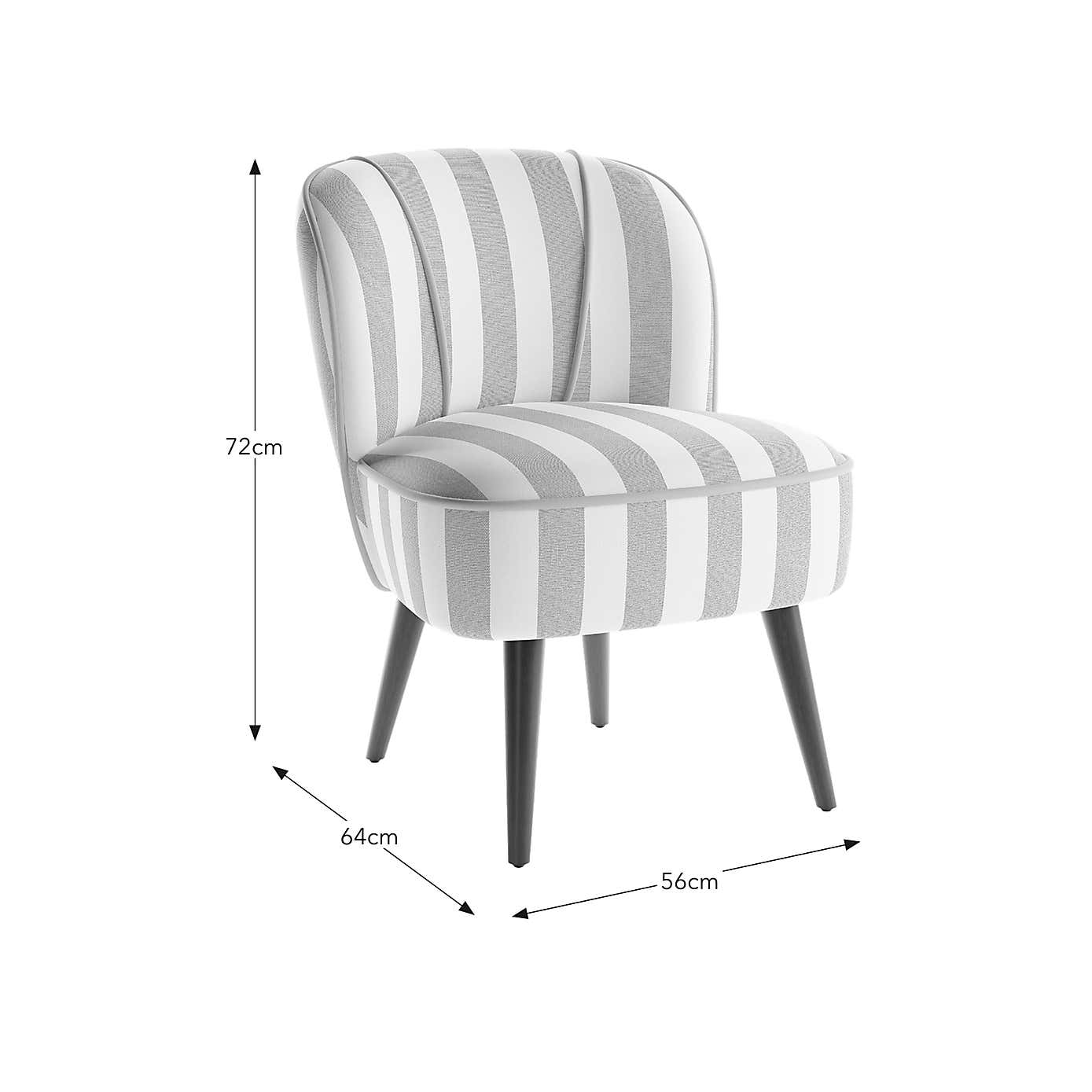 Elsie Striped Fabric Cocktail Chair