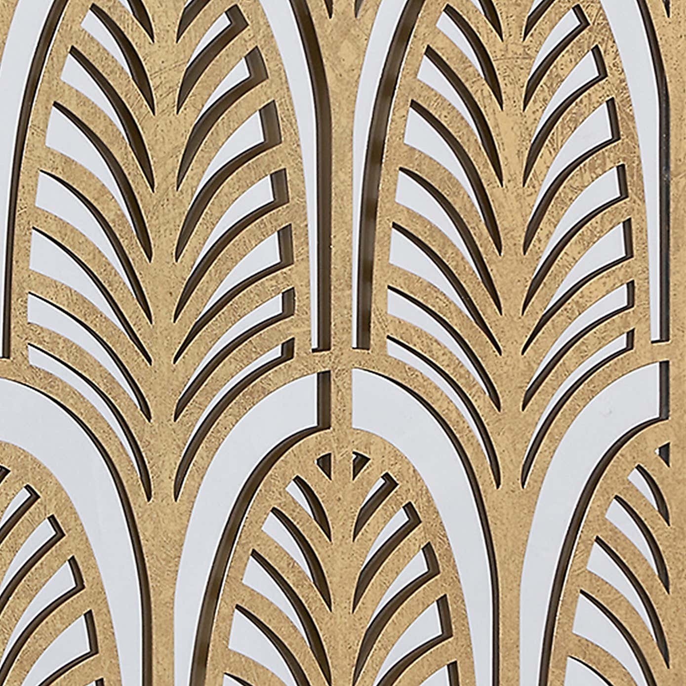 Rectangular Gold Metal Mirrored Wall Art