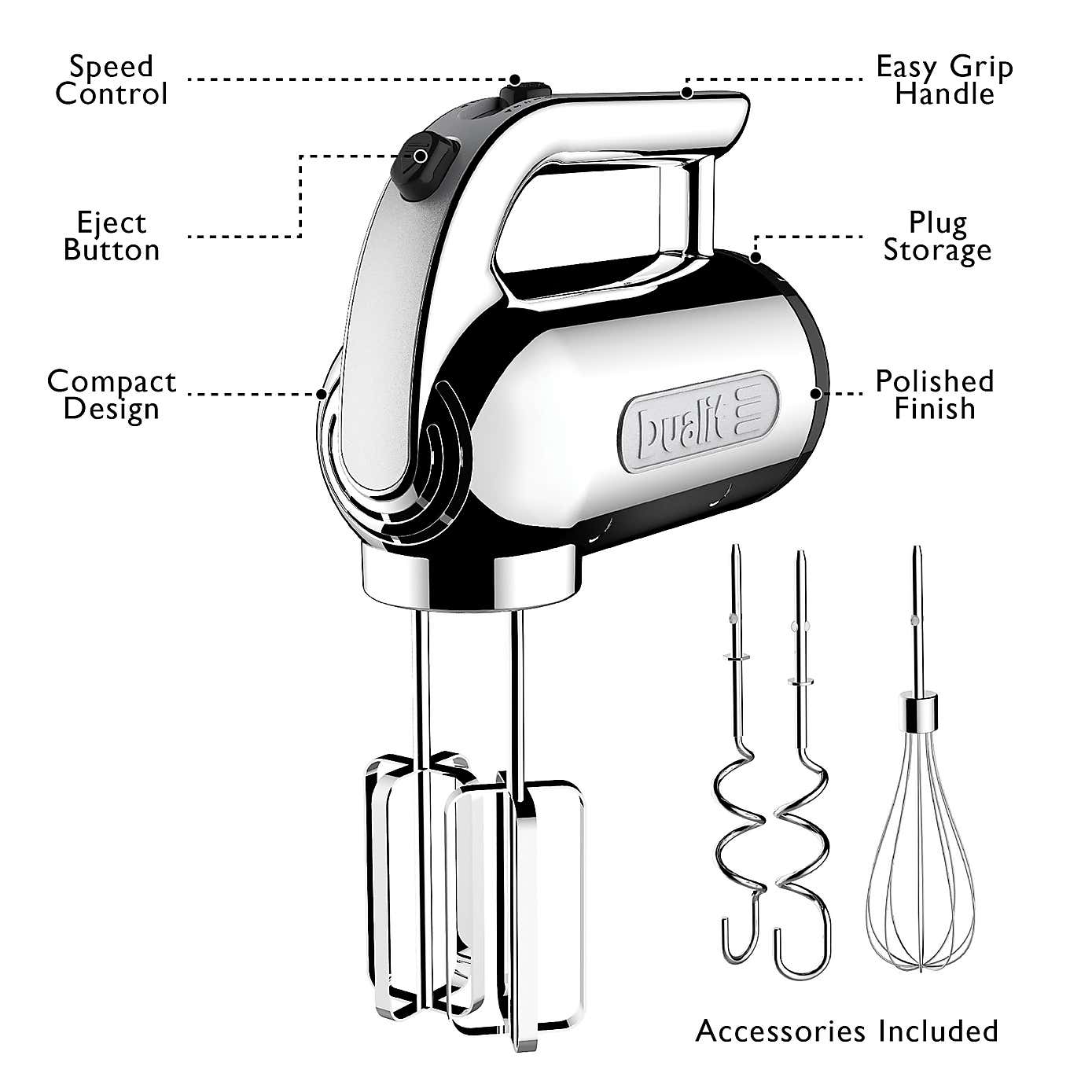 Dualit Hand Mixer, Chrome