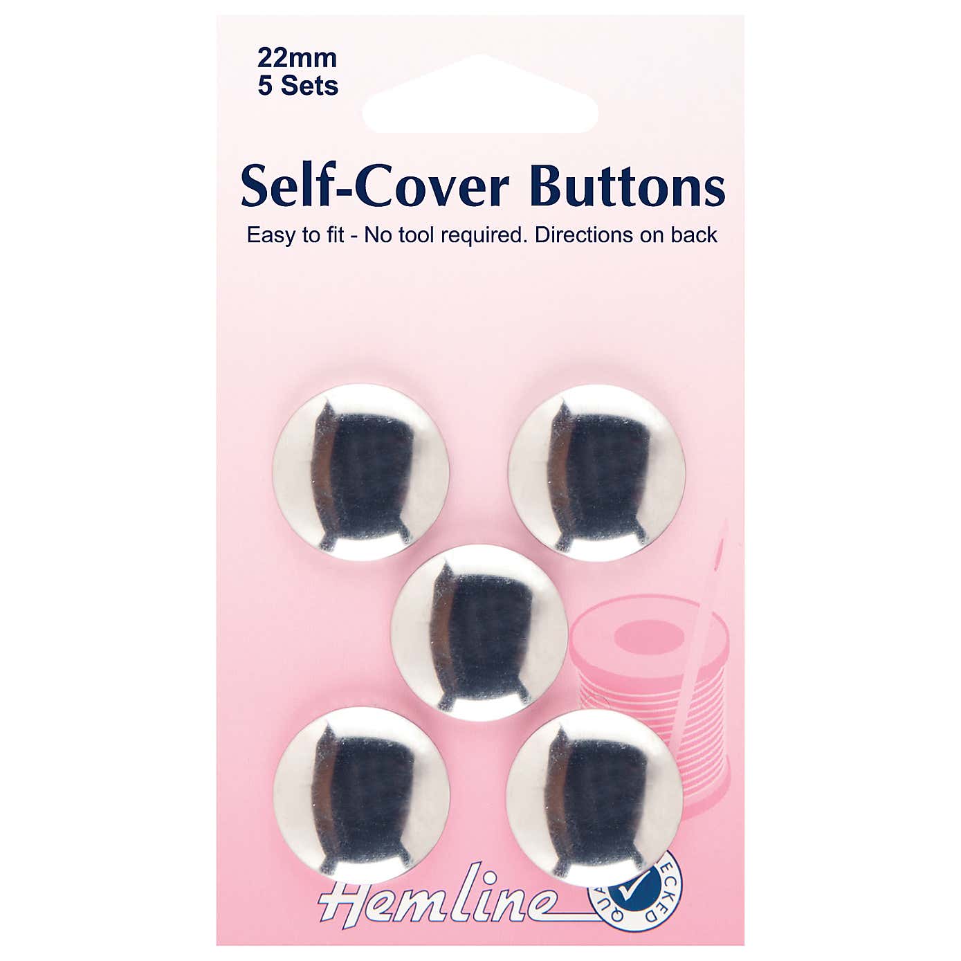Hemline Self Cover Silver Buttons