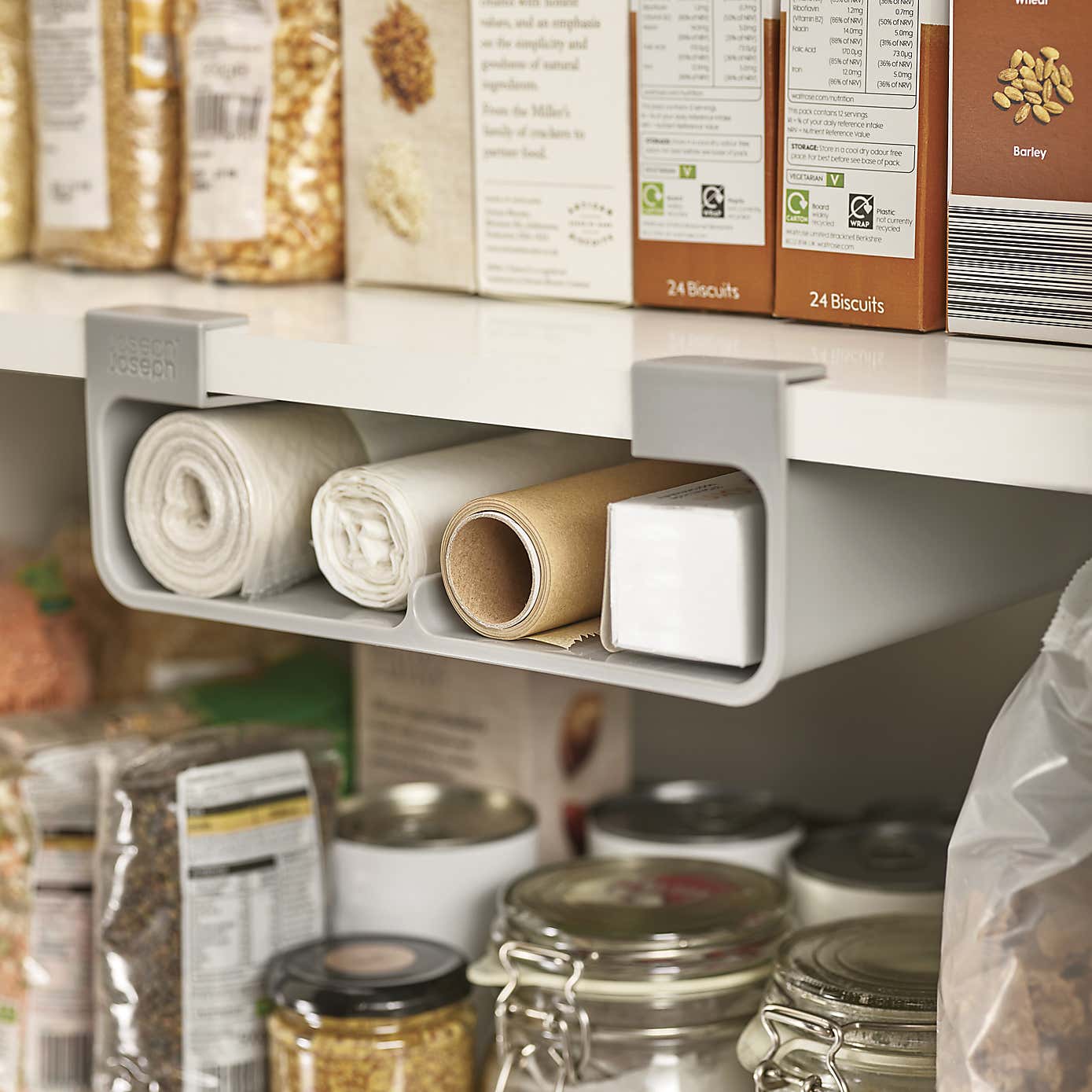 Joseph Joseph Cupboard Store Film, Foil & Bag Organiser Grey