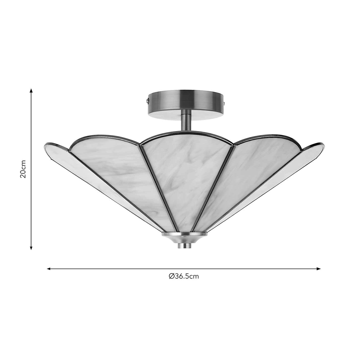 Colette Mid Century 2 Light Flush Ceiling Light