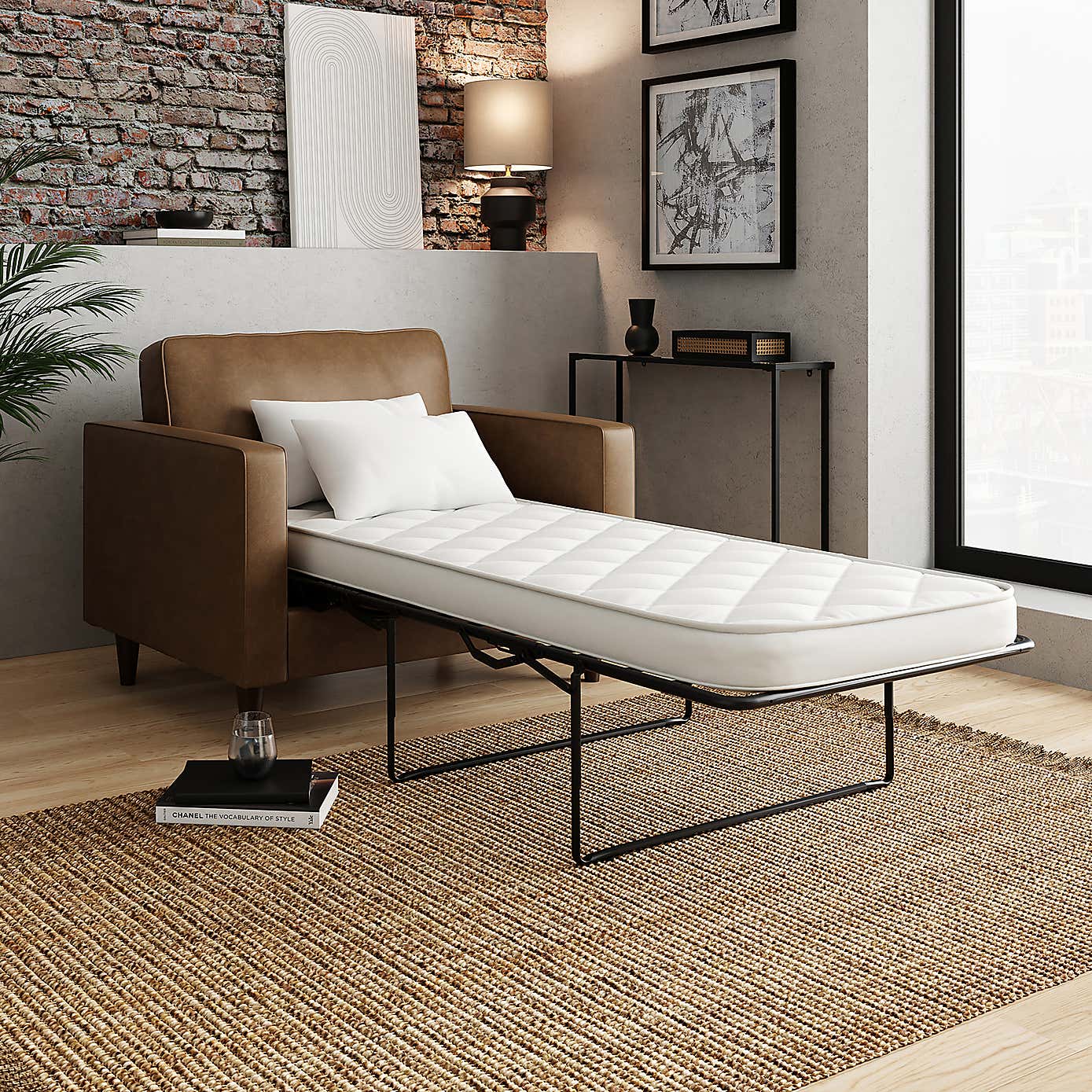 Zoe Faux Leather Snuggle Single Sofa Bed