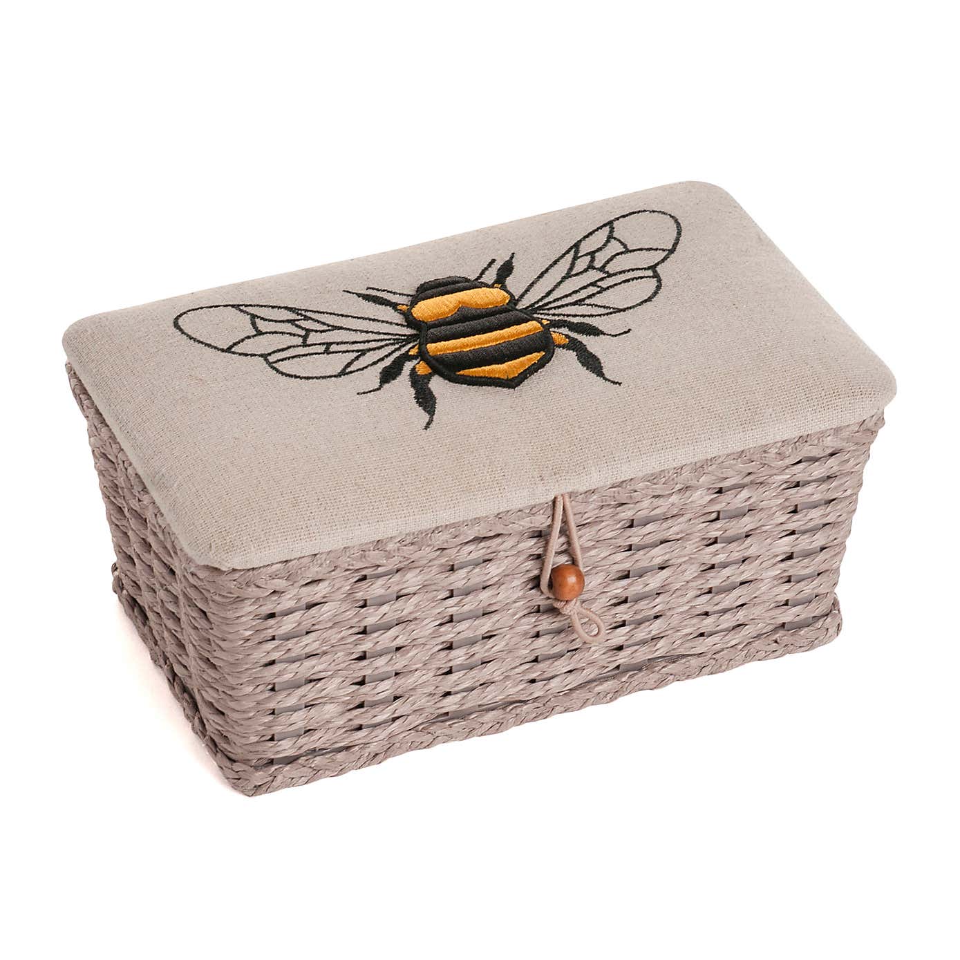 Hobby Gift Bee Small Linen Wicker Sewing Box