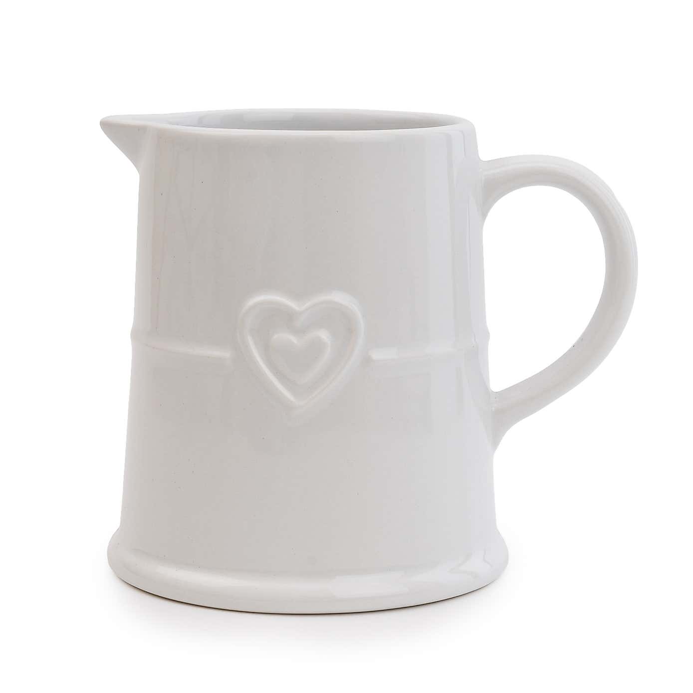 Hearts White Pint Jug