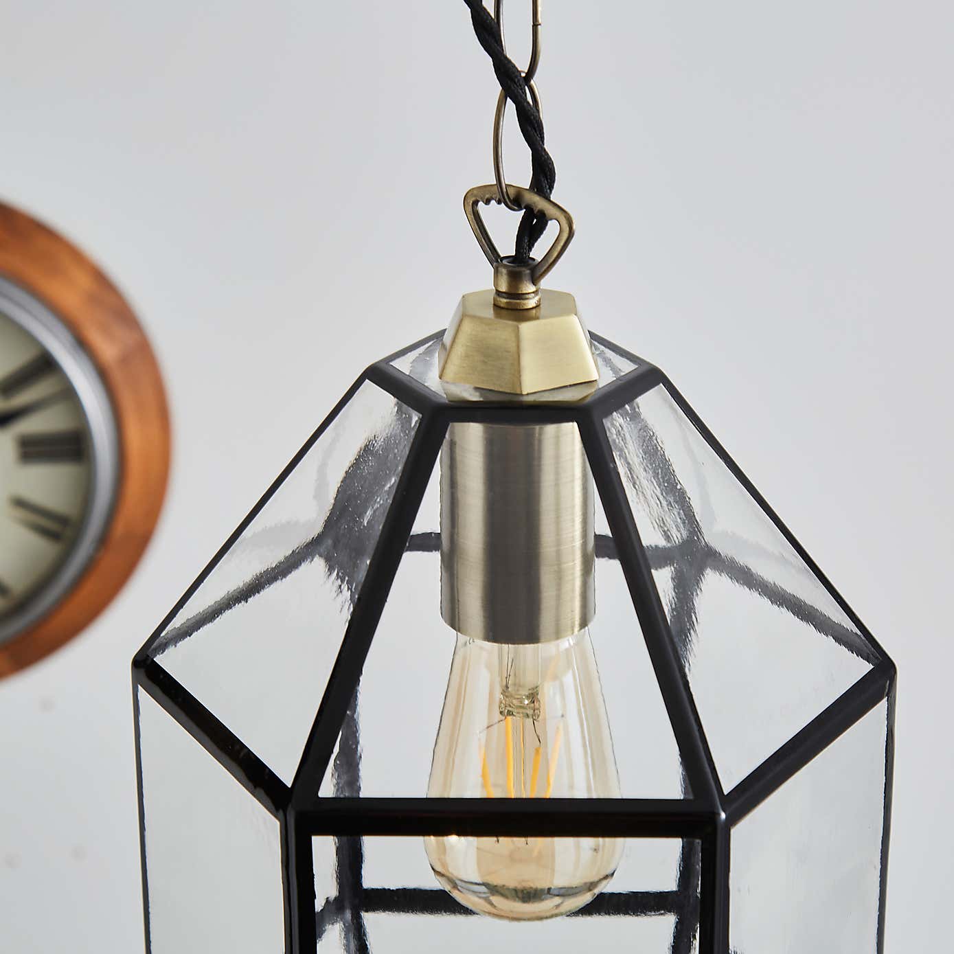 Industrial Painted Glass Pendant Light