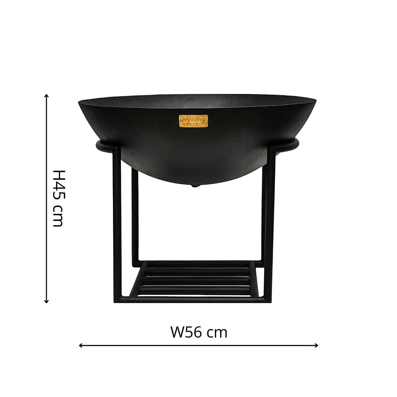 Outdoor Cast Iron Firebowl with Stand