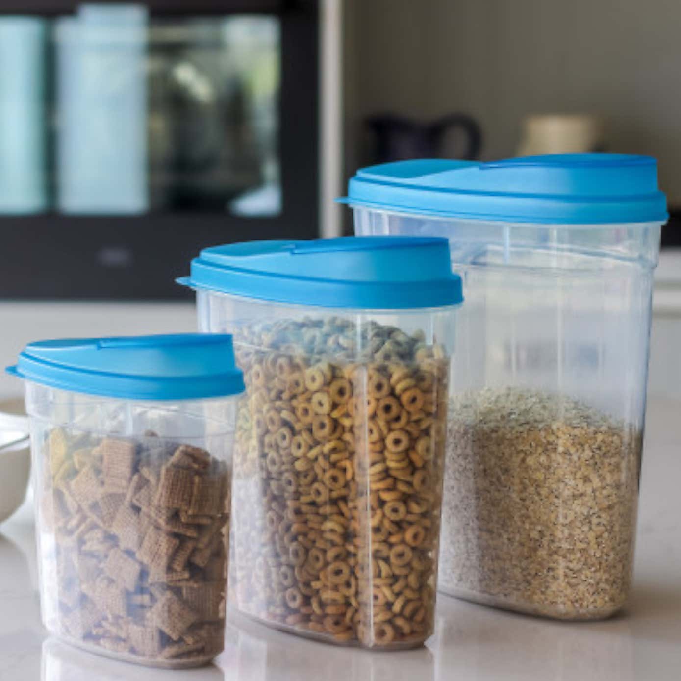 KitchenCraft Set of 3 Plastic Dry Food Containers with Lids