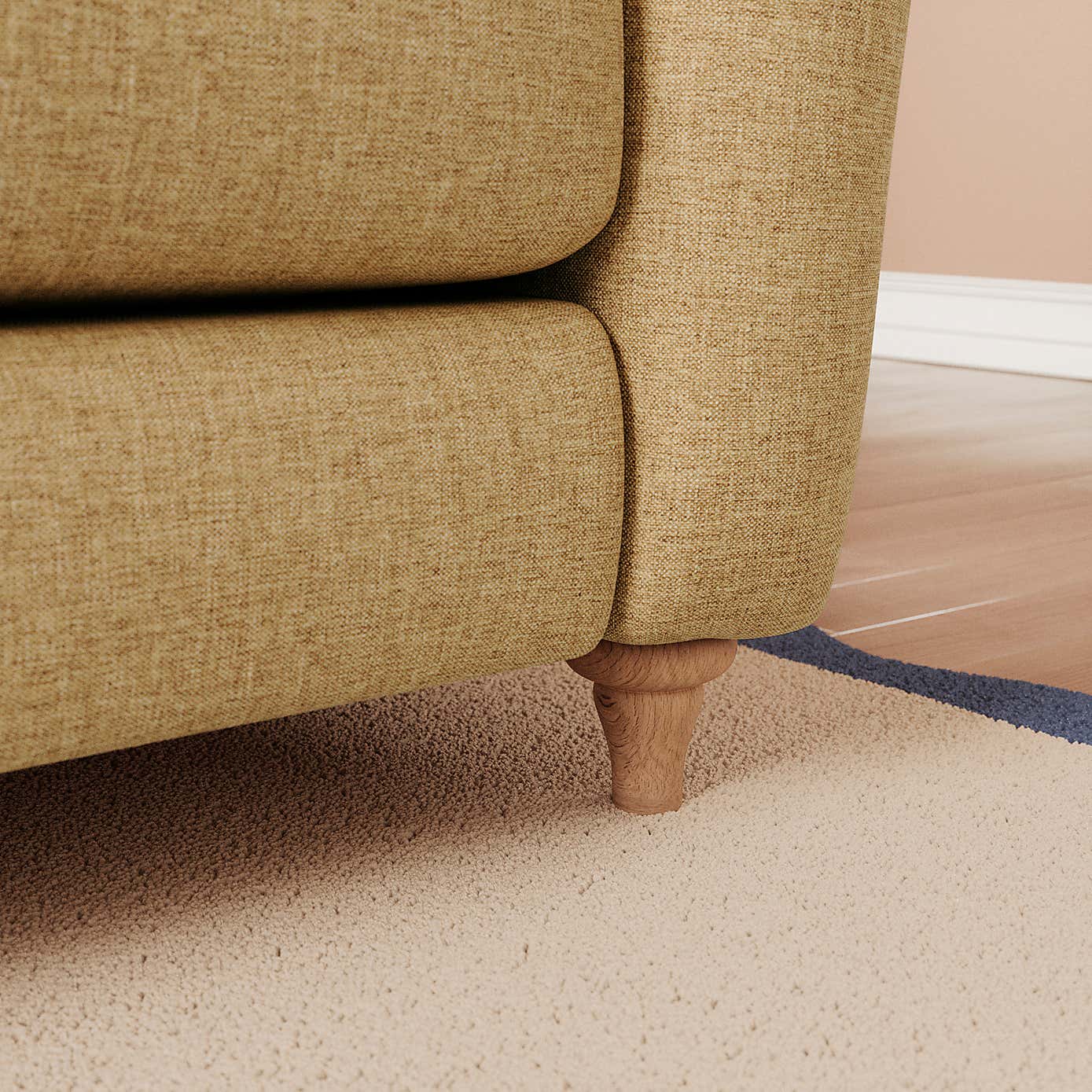 Hattie Slub Faux Linen Corner Sofa