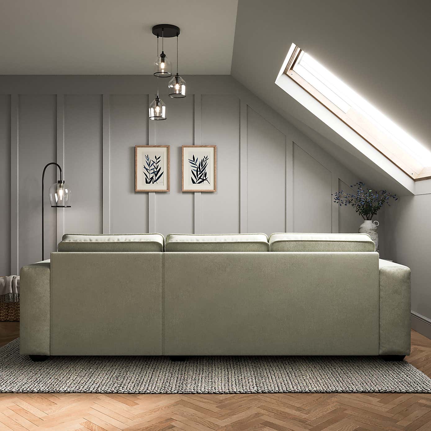 Claude Soft Tonal Chenille Corner Chaise Sofa