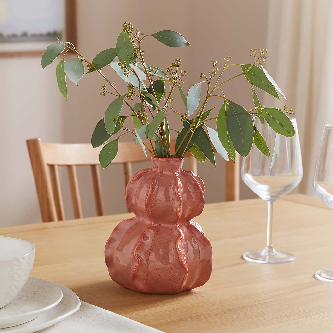 Organic Curved Ceramic Vase