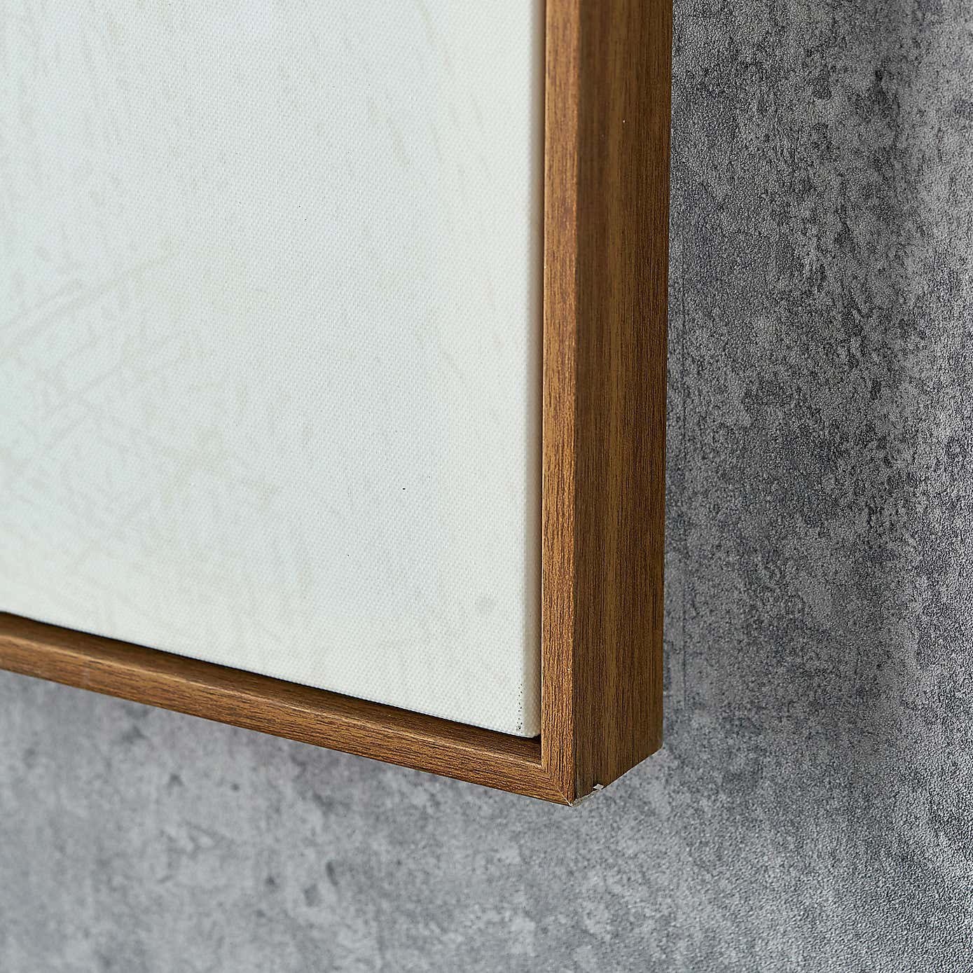 White & Terracotta Abstract Oak Effect Framed Canvas