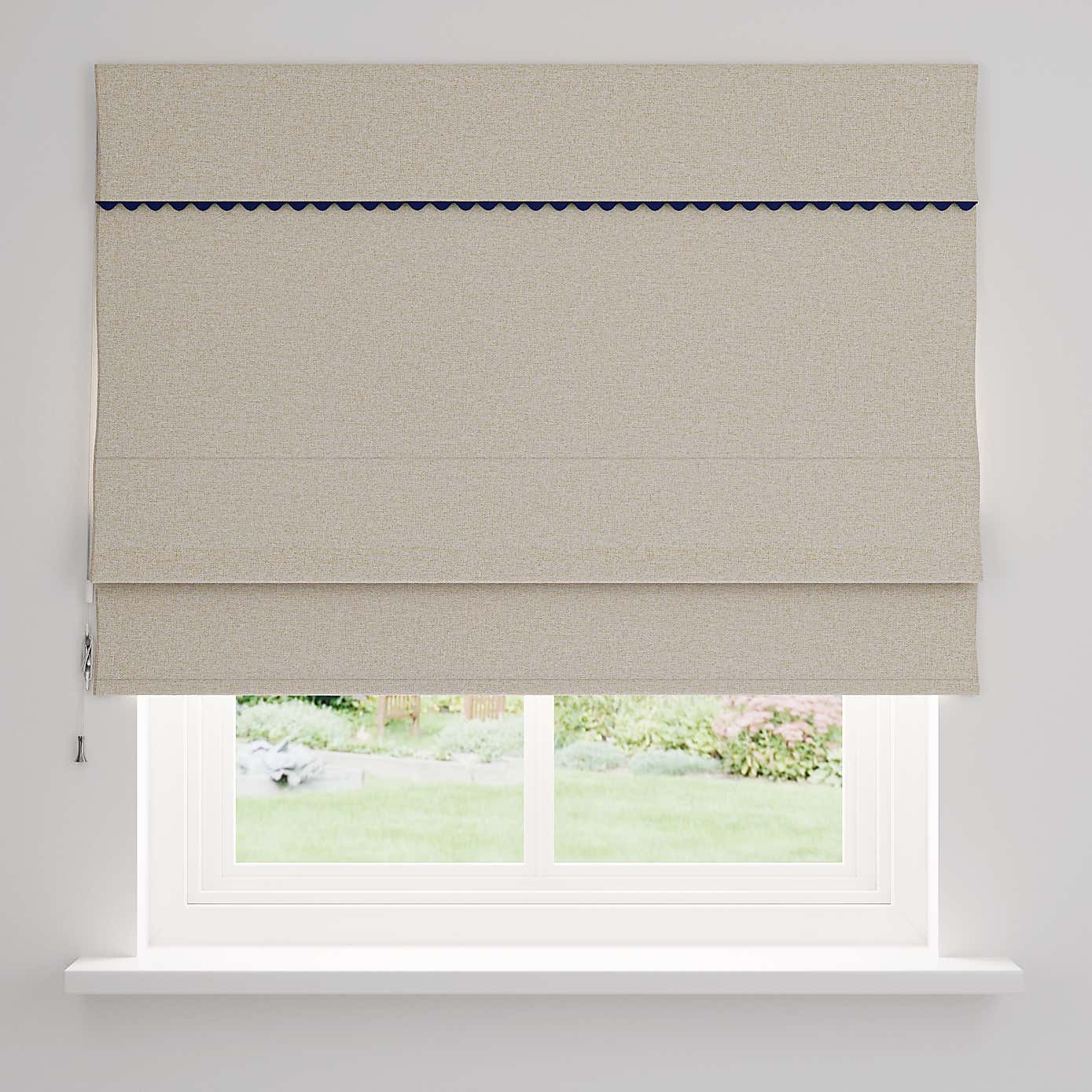 Luna Scallop Blackout Roman Blind