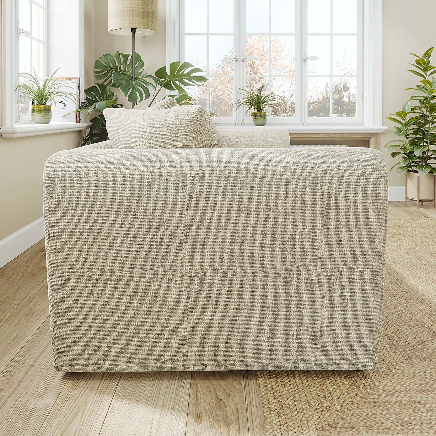 Blake Curved Arm Chunky Chenille 3 Seater Sofa