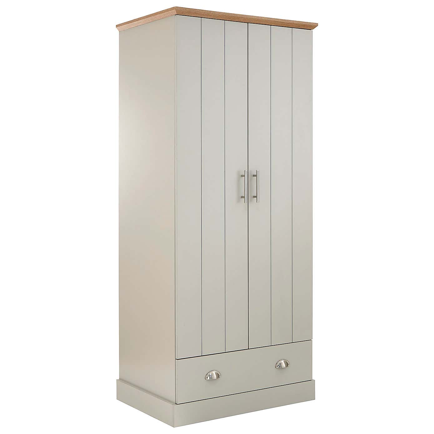 Kendal Double 1 Drawer Wardrobe, Grey