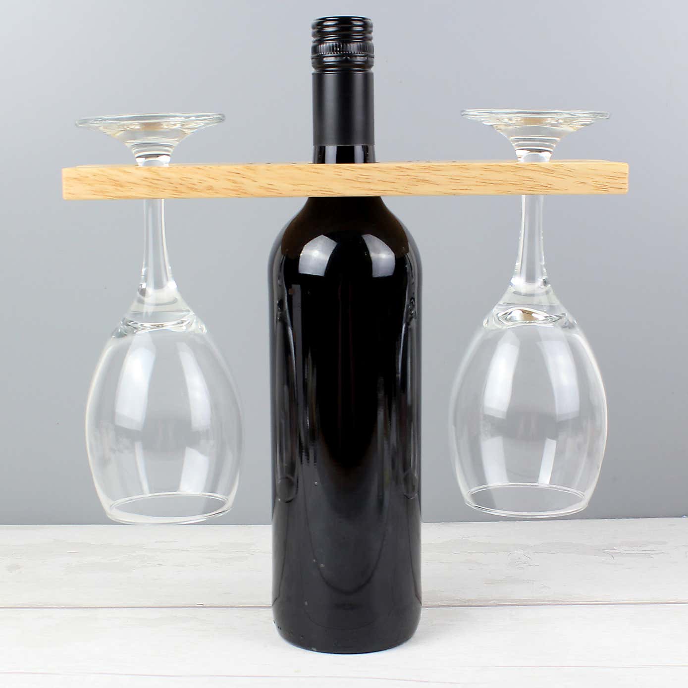 Personalised Initials Wooden Wine Glass and Bottle Holder