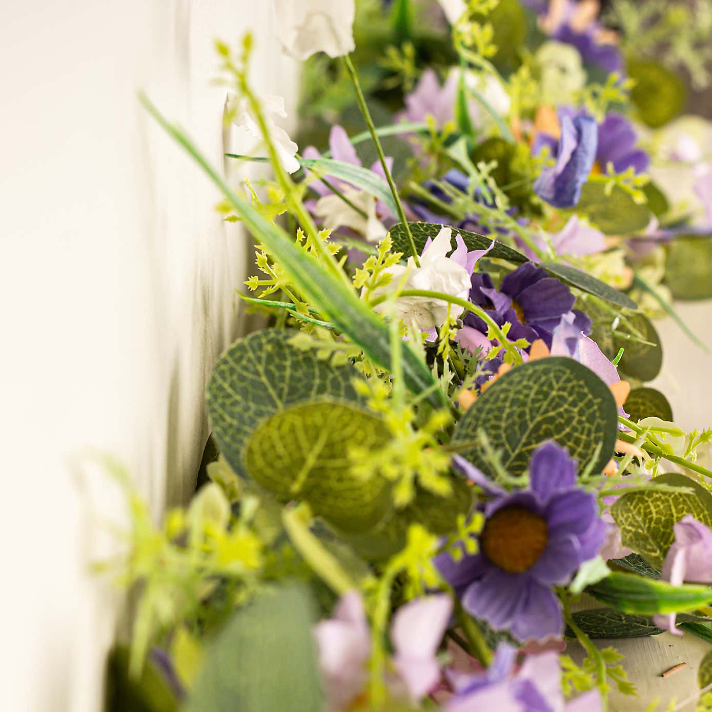 Artificial Purple Spring Florals Garland
