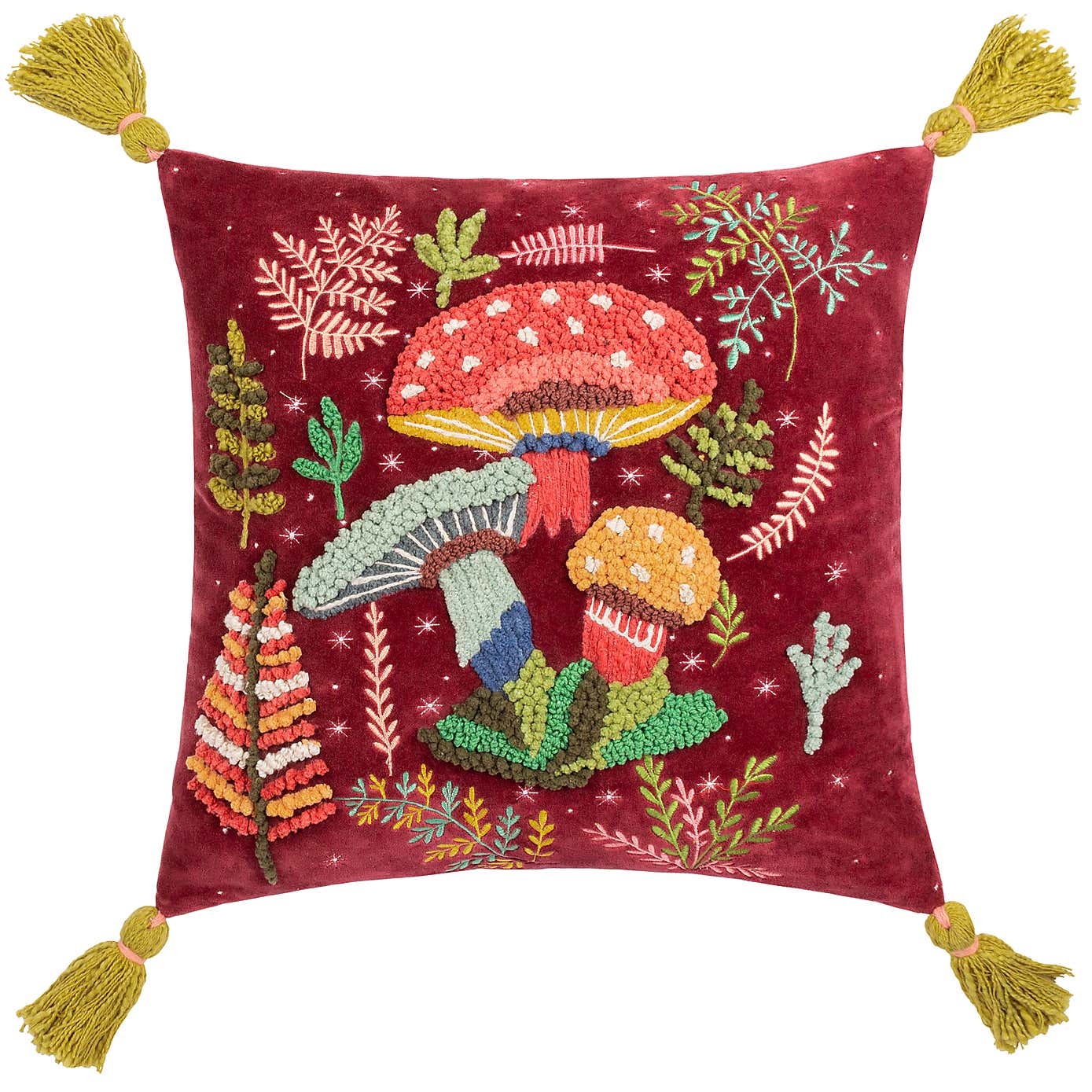 Wylder Magic Mushrooms Square Cotton Cushion