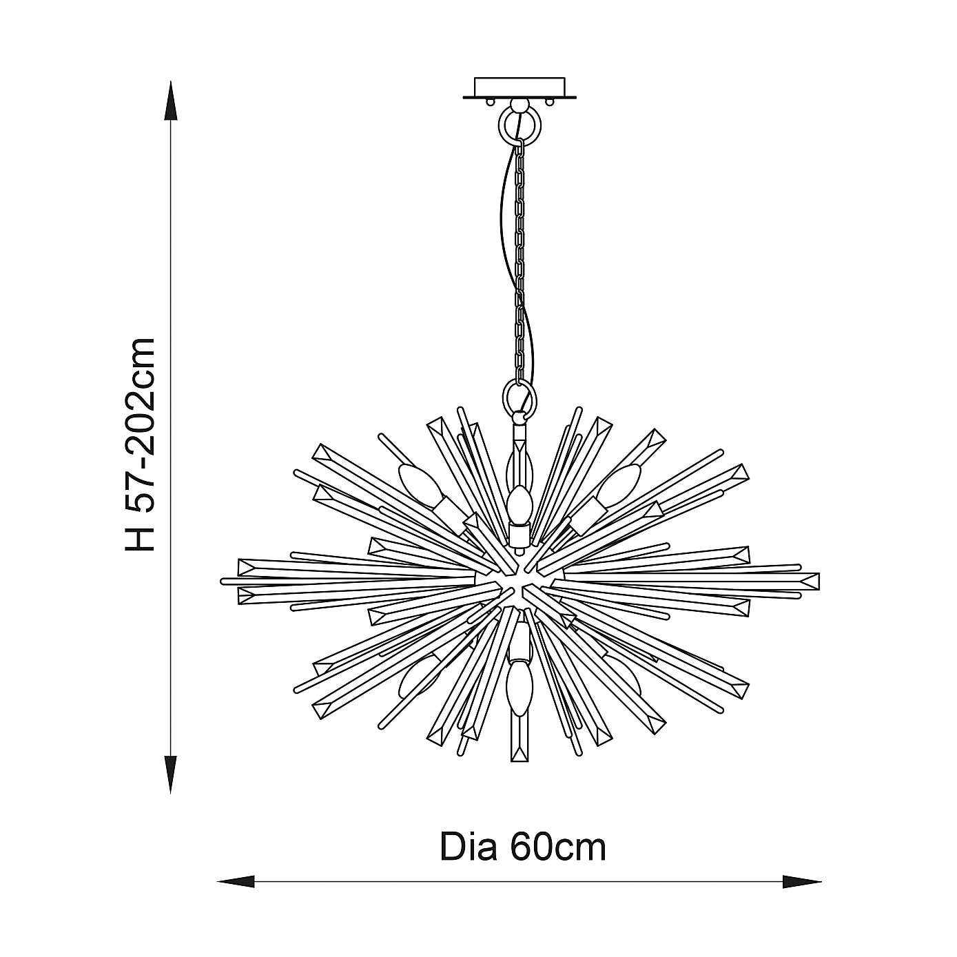 Vogue Orion 6 Light Pendant Light